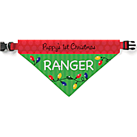 Custom Personalization Solutions Personalized Puppy's 1st Christmas Pet Bandana Collar Cover