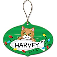 Custom Personalization Solutions Personalized Ceramic Cat Ornament Gold