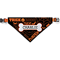 Custom Personalization Solutions Personalized Trick Or Treat Dog Bandana Collar Cover