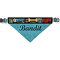 Custom Personalization Solutions Woof Personalized Dog Bandana Collar Cover Blue