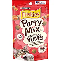 Friskies Party Mix Natural Yums With Real Salmon and Vitamins, Minerals & Nutrients Natural Cat Treats