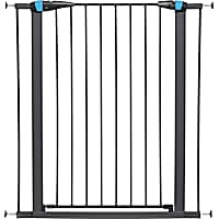 Midwest WalkThru Steel Pet Gate with Safety Glow Framed for Dogs in White