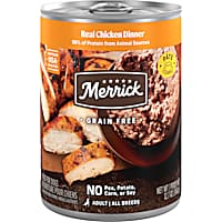Merrick Real Grain Free Chicken Dinner Canned Wet Dog Food