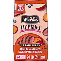 Merrick Lil Plates Premium Grain Free Real Texas, Beef and Sweet Potato Kibble Dry Food for Small Dogs