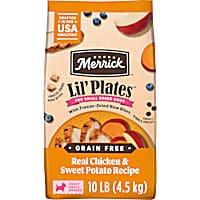 Merrick Lil Plates with Raw Bites Grain Free Chicken and Sweet Potato Kibble Dry Dog Food