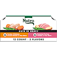 Nutro Adult Natural Grain Free Cuts in Gravy Chicken and Turkey Wet Dog Food Variety Pack