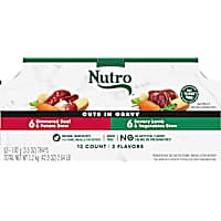 Nutro Cuts In Gravy Simmered Beef & Potato, Savory Lamb & Vegetable Stew Variety Pack Adult Wet Dog Food