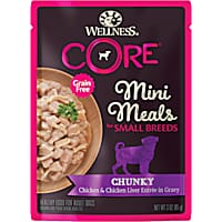 Wellness CORE Natural Grain Free Small Breed Mini Meals Chunky Chicken & Chicken Liver Entree Wet Dog Food