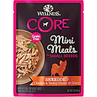 Wellness CORE Natural Grain Free Small Breed Mini Meals Shredded Chicken & Turkey Dinner Wet Dog Food