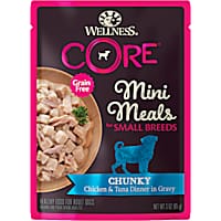 Wellness CORE Natural Grain Free Small Breed Mini Meals Chunky Chicken & Tuna Dinner in Gravy Wet Dog Food