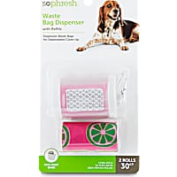 So Phresh Pink and Clear Dog Waste Bag Dispenser with Refills