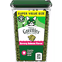 Greenies Feline Savory Salmon Flavor Adult Natural Dental Cat Treats