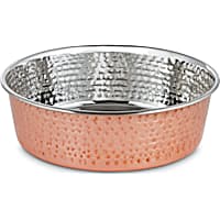 Harmony Copper-Plated and Hammered Stainless-Steel Dog Bowl