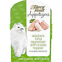 Fancy Feast Grain Free Appetizers Skipjack Tuna With a Sole Topper Wet Cat Food Complement