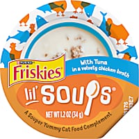Purina Friskies Natural, Grain Free Lickable Cat Treats Lil' Soups with Tuna in Chicken Broth
