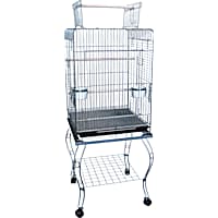 YML Play Top Silver Parrot Bird Cage With Stand