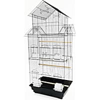 YML 3/8" Bar Spacing Tall Pagoda Top Black Small Bird Cage