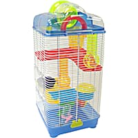 YML 3 Level Plastic Clear & Blue Hamster Cage
