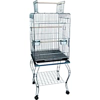 YML Open Top Silver Parrot Cage With Stand