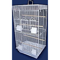 YML 3/8" Bar Spacing Tall Flat Top White Small Bird Cage