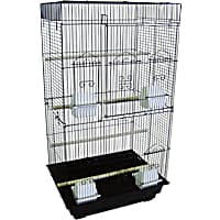 YML 3/8" Bar Spacing Tall Flat Top Black Small Bird Cage