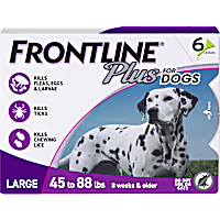FRONTLINE Plus Flea & Tick Spot Treatment for Large Breed Dogs 45 - 88 lbs. (Purple)