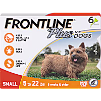 FRONTLINE Plus Flea & Tick Spot Treatment for Small Breed Dogs 5 - 22 lbs. (Orange)