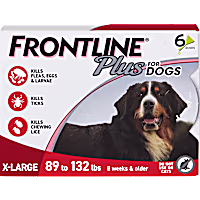 FRONTLINE Plus Flea & Tick Spot Treatment for X-Large Breed Dogs 89 - 132 lbs. (Red)