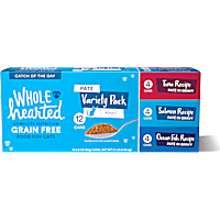 WholeHearted Grain Free Pate Catch of the Day Wet Cat Food Variety Pack for All Life Stages