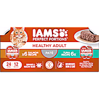 IAMS Perfect Portions Healthy Adult Grain Free Chicken and Tuna Recipe Wet Cat Food Pate Variety Pack