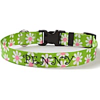 Custom Personalization Solutions Personalized Green Daisy Collar