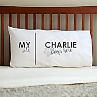 Custom Personalization Solutions Dog Sleeps Here Personalized Pillowcase
