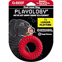 Playology Dual Layer Ring Beef Dog Toy