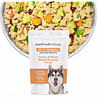 JustFoodForDogs Do-It-Yourself Turkey and Whole Wheat Macaroni Dog Food Nutrients