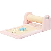 Armarkat Premium Pink Rolling Real Wood Scratcher with Toy for Cats
