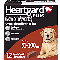 Heartgard Plus Chewable Tablets for Dogs 51 - 100 lbs. (Brown)