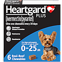 Heartgard Plus Chewable Tablets for Dogs 1 - 25 lbs. (Blue)