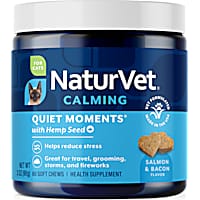 NaturVet Salmon and Bacon Flavor, Quiet Moments with Hemp Seed Calming Supplement for Cats
