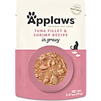 Applaws Natural Tuna Flakes with Shrimp in Gravy Wet Cat Food Pouch
