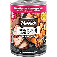 Merrick Slow Cooked BBQ Premium and Healthy Real Meat Grain Free Kansas City Style with Pork Canned Dog Food