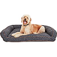 EveryYay Snooze Fest Grey Memory Foam Rectangle Lounger Dog Bed