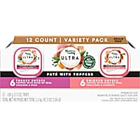 Nutro Ultra Chicken, Lamb and Salmon Grain Free Adult Wet Dog Food Pate Multipack