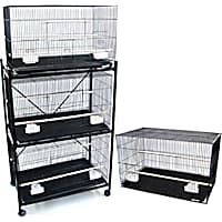 YML Breeding Black Cages Lot of 4 With Stand