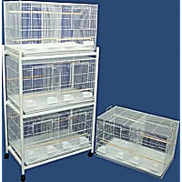 YML Breeding White Cages with Divider and Stand