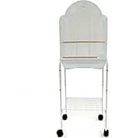 YML Bar Spacing Shell Top Bird White Cage with Stand