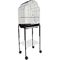 YML Bar Spacing Shell Top Bird Black Cage with Stand