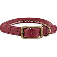 Reddy Maroon Leather Dog Collar