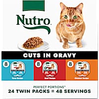 Nutro Perfect Portions Cuts in Gravy MultiPack: Beef; Tuna and Chicken Recipes Wet Cat Food