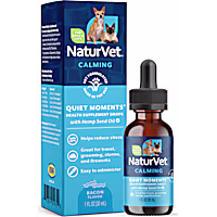 NaturVet Bacon Flavor, Quiet Moments with Hemp Seed Oil Calming Supplement Drops for Dogs & Cats
