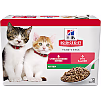 Hill's Science Diet Kitten Liver & Chicken and Savory Salmon Canned Cat Food Variety Pack